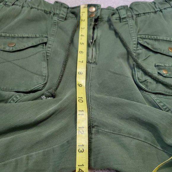 NWT FREE PEOPLE Women's XL Tahiti Kelp Green Low Rise Slouchy Ankle Cargo Pants - Picture 15 of 16